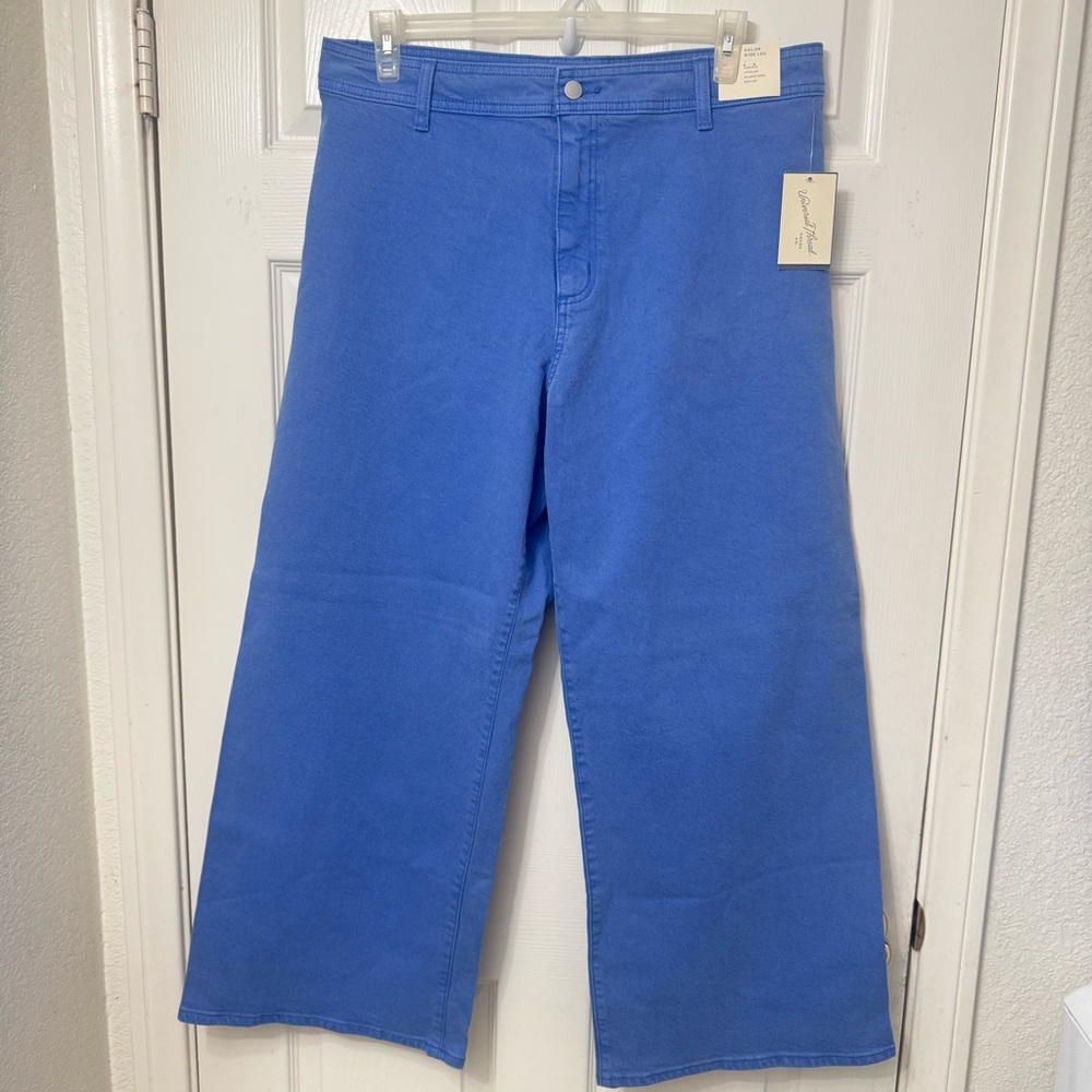 Universal Thread Sailor Wide-Leg Jeans Women’s Size 16 Faded Blue Wash High Rise